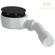 Syfony - Oltens Oltens Pite Turbo syfon brodzikowy odpływ 90 mm plastikowy czarny mat 08001300 - miniaturka - grafika 1