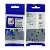 Etykiety do drukarek - Brother TZ-M921 TZe-M921 9mm x 8m czarny druk srebrny podkład taśma zamiennik TZeM921 - miniaturka - grafika 1