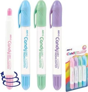 Amos Zakreślacz w sztyfcie 4 kolory AMOS - Przybory szkolne - miniaturka - grafika 2