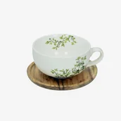 Filiżanki - Nuova R2S Porcelanowa filizanka z podkładką akacjową 1082 NTRA - miniaturka - grafika 1