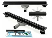 Odpływy liniowe - Rea Cienki odpływ liniowy 100 cm Pro Slim Czarny UZYSKAJ 5 % RABATU NA ZAKUP G8904 - miniaturka - grafika 1