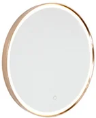 Lampy ścienne - QAZQA Lustro łazienkowe miedziane 50 cm z diodą LED ze ściemniaczem dotykowym - Miral - miniaturka - grafika 1