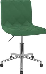 vidaXL Obrotowe krzesło stołowe ciemnozielone obite aksamitem 3086584 - Krzesła - miniaturka - grafika 6