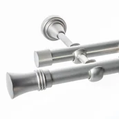 Karnisze - Dekoria Karnisz podwójny Alex chrom matowy 240cm 250-053 - miniaturka - grafika 1