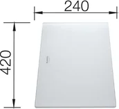 Deski do krojenia - Blanco Deska szklana biała 420x240 do CLARON/ZEROX 225333 - miniaturka - grafika 1