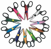 Nożyczki dla dzieci - folia Folia 799/10  zestaw nożyczek do konturowania, nożyczki do majsterkowania, 10 sztuk, posortowane z różnymi wzorami cięcia 799/10 - miniaturka - grafika 1