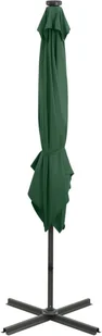 vidaXL Parasol wiszący z lampkami LED i słupkiem, zielony, 250 cm 312321 - Parasole ogrodowe - miniaturka - grafika 8