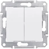 Wyłączniki światła i elektryczne - LEDart schodowy podwójny, Schneider Electric SEDNA SDN0600121, bez ramki, kolor biały - miniaturka - grafika 1