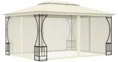 Altany ogrodowe - vidaXL Altana ogrodowa z zasłonami, 300x400x265 cm, kremowa 48596 - miniaturka - grafika 1