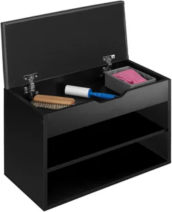 tectake Szafka na buty z ławką Jasmina - czarny 403615 - Szafki na buty - miniaturka - grafika 4