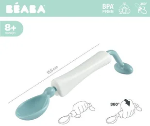 Beaba Łyżeczka 360° Airy Green (opakowanie zbiorcze 8 szt.) solution-bc-7160-0 - Miseczki i talerzyki dla dzieci - miniaturka - grafika 2