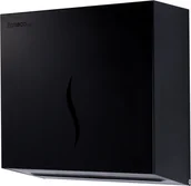 Akcesoria łazienkowe - Faneco Pojemnik na ręczniki papierowe składane HIT M stal czarna P600SJBL - miniaturka - grafika 1