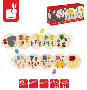 Janod Drewniane Puzzle Uczę się Liczyć Cyferki - Układanki dla dzieci - miniaturka - grafika 21