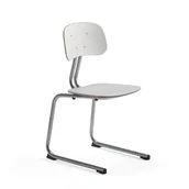 Meble do szkół i przedszkoli - AJ Produkty Krzesło szkolne YNGVE, płozy, srebrny, biały, 460 mm - miniaturka - grafika 1