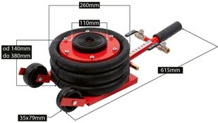 REDATS Podnośnik Pneumatyczny Poduszkowy Bałwanek REDATS 3T Krótki - Akcesoria pneumatyczne - miniaturka - grafika 2