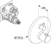 Baterie podtynkowe - Kludi Nova Fonte Bateria prysznicowa podtynkowa termostatyczna chrom 208350515 - miniaturka - grafika 1