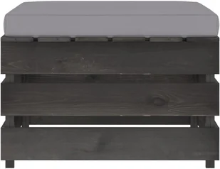 vidaXL Modułowy stołek z poduszką impregnowane na szaro drewno 3068133 - Pufy i podnóżki - miniaturka - grafika 4