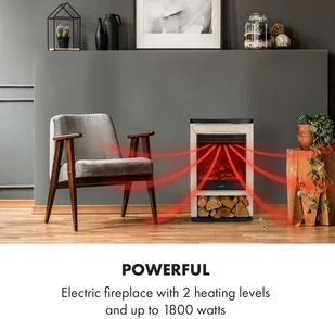 Klarstein Klarstein Carinthia, kominek elektryczny, 1800 W, timer tygodniowy, pilot zdalnego sterowania FP6-Carinthia - Kominki elektryczne - miniaturka - grafika 2