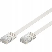 Patchcordy - Kabel Lan Patchcord Cat 5E U/utp płaski 5m Biały - miniaturka - grafika 1