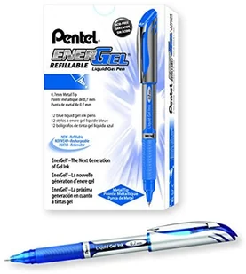 Pentel Gel Ink Roller Liquid EnerGel Xm, grafitu, niebieskie (LR7), grubość kreski 0,35 MM BL57-C - Pióra kulkowe - miniaturka - grafika 2