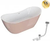 Wanny - Polimat Wanna wolnostojąca 180x80x73,5 cm/230L akrylowa ,BIAŁA /RÓŻ POŁYSK 00405 - miniaturka - grafika 1