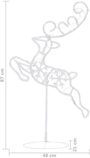 vidaXL vidaXL Świąteczne renifery z saniami akryl 260x21x87 cm ciepła biel 328509 - Ozdoby bożonarodzeniowe - miniaturka - grafika 12