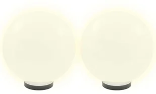vidaXL Lampy zewnętrzne LED, 2 szt., kule 30 cm, PMMA - Lampy ogrodowe - miniaturka - grafika 3