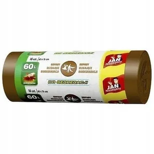 JAN Worki do segregacji Niezbędny 60l a16 brąz - Worki na śmieci - miniaturka - grafika 2