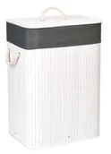 Kosze na bieliznę - Kosz bambusowy na pranie 80L biało-szary - miniaturka - grafika 1