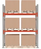 Szafy i regały magazynowe - AJ Regał paletowy Ultimate Moduł podstawowy 6 palet 2500x1850x1100 mm 23701 - miniaturka - grafika 1