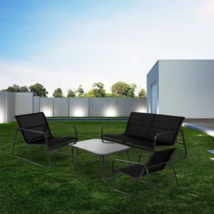 Ambiance Meble OGRODOWE tarasowe czarne zestaw mebli stół kanapa fotele 339111 - Pozostałe meble ogrodowe - miniaturka - grafika 2