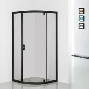 Sea Horse Kabina półokrągła STYLIO 80x80x190 czarna/transparenta BK501RTK+ - Kabiny prysznicowe - miniaturka - grafika 5