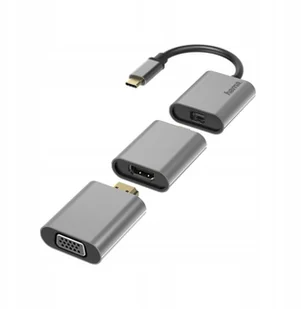 Hama Adapter USB-C Mini DisplayPort/HDMI/VGA - Adaptery i przejściówki - miniaturka - grafika 2