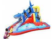 Place zabaw - HappyHop Dmuchana zjeżdżania wodna - Wesoły Rekin - HappyHop 9327 - miniaturka - grafika 1