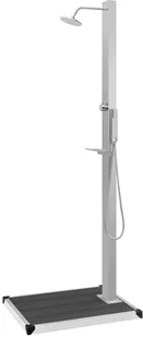 vidaXL Prysznic ogrodowy z podstawą, WPC, stal nierdzewna - Akcesoria do basenów - miniaturka - grafika 6