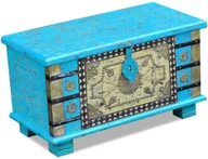 Inne meble do salonu - vidaXL Skrzynia z niebieskiego drewna mango 80x40x45 cm - miniaturka - grafika 1