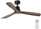 Lampy pozostałe - Faro Barcelona 33516DC - Wentylator sufitowy LANTAU czarny/brązowy + pilot - miniaturka - grafika 1