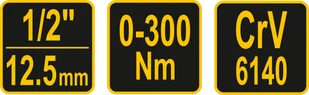 Vorel KLUCZ DYNAMOMETRYCZNY WYCHYLNY 1/2"" 0-300Nm 57451 57451 - Narzędzia warsztatowe - miniaturka - grafika 3