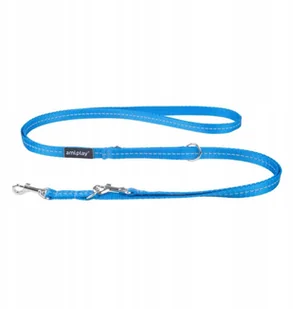 Ami Play Smycz Reflective 6w1 S 100-200cm Niebieska - Smycze dla psów - miniaturka - grafika 2