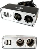 Akcesoria fotograficzne - NoName Adapter do ładowarki 2 gniazda oraz 2xUSB - miniaturka - grafika 1