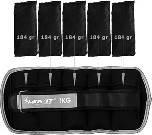 Movit REGULOWANE OBCIĄŻNIKI NEOPRENOWE 2x 1 KG NA RĘCE NOGI CIĘŻARKI OBCIĄŻENIA 20040642 - Pozostały sprzęt siłowy - miniaturka - grafika 7