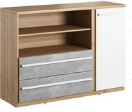 Biurka dla dzieci - Lenart Meble Komoda PLANO PN-05 Dąb Nash + Mitu Grey + Biały PN5DBB - miniaturka - grafika 1
