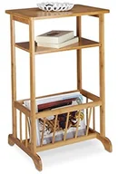 Inne meble do salonu - Relaxdays Stolik pomocniczy z  stojak na gazety, bambus, wytrzymały, 2 półki, wys. x szer. x głęb.): 71,5 x 44,5 x 37 cm, kolor naturalny 10020281 - miniaturka - grafika 1
