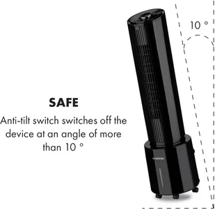 Klarstein Waterfall, chłodnica powietrza, 45 W, 4 l, 2 wkłady chłodzące, przenośny ACO4-WaterfallB - Klimatory - miniaturka - grafika 9