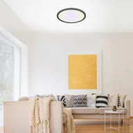 Lampy sufitowe - Leuchten Direkt Lampa sufitowa LED Flat CCT, 40 cm, czarna - miniaturka - grafika 1