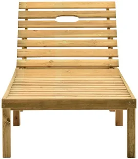 vidaXL Leżak z poduszką w kolorze taupe, impregnowane drewno sosnowe! 3065857 - Leżaki ogrodowe - miniaturka - grafika 3