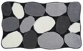 Dywaniki łazienkowe - Kleine Wolke 8972926360 dywanik łazienkowy, motyw: kamienie, 60 x 100 cm, czarny 8972926360 - miniaturka - grafika 1