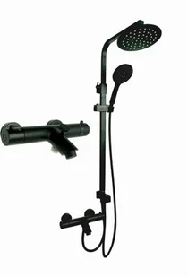 STELLMAN UNO bateria termostatyczna wannowa z deszczownicą QUBUS czarna 0536-772A8 - Baterie wannowe i prysznicowe - miniaturka - grafika 2