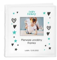 Albumy fotograficzne - NA Murrano Album mały z oknem nadruk dedykacja roczek dla chłopca ALB-SO-WH-UV-001 - miniaturka - grafika 1