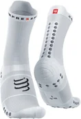 Skarpetki sportowe męskie - Compressport Skarpetki do biegania wysokie ProRacing Socks V4 biało-szare - miniaturka - grafika 1